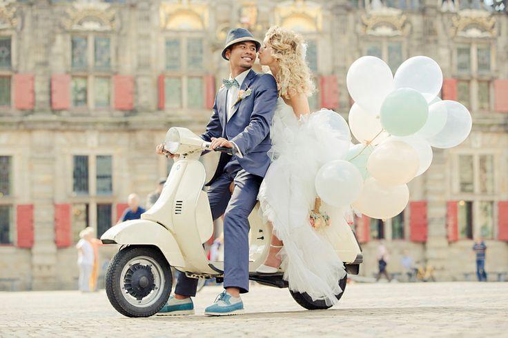 scooter als trouwvervoer